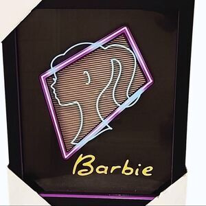 Barbie Neon Barbie Logo Head Framed Wall Decor